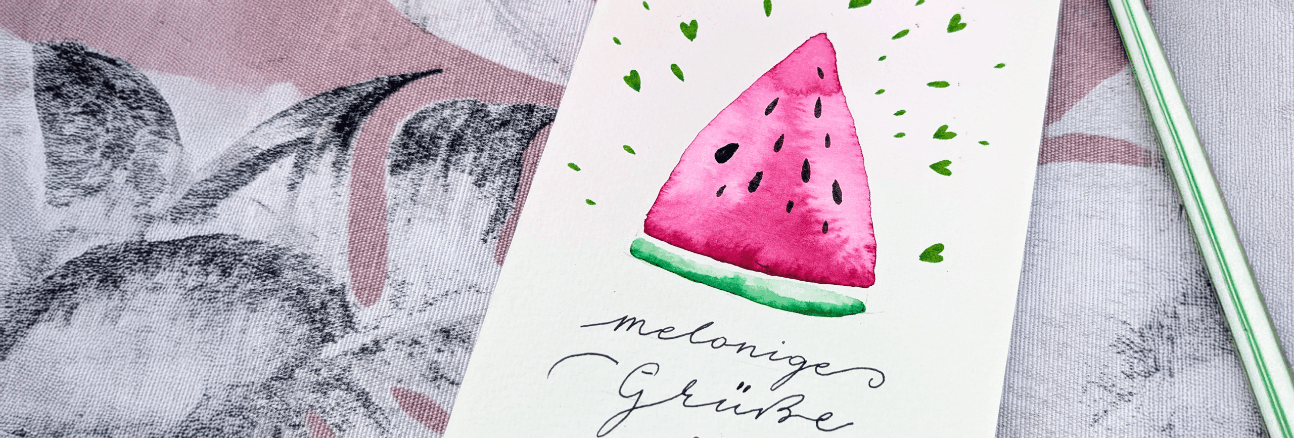 Mit Aquarellstiften eine Melonenkarte gestalten – Schritt-für-Schritt-Anleitung